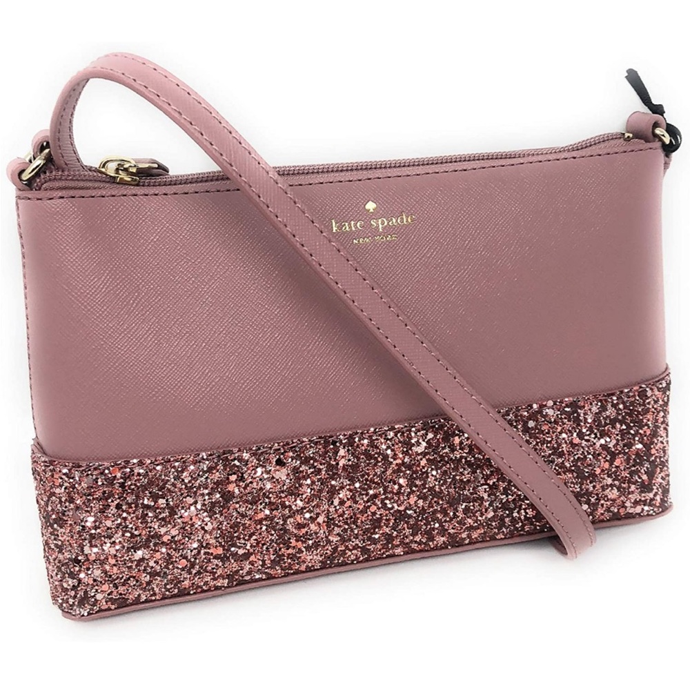 Kate Spade New York Ramey Greta Court Glitter Saffiano Leather Crossbody Bag